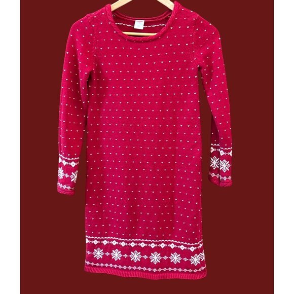 2009 GymboreeKnit Sweater Dress Girls Holiday Nordic Snowflake Winter Outfit - Picture 1 of 6